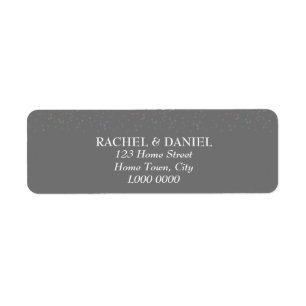 Silver Stardust Confetti Address Label