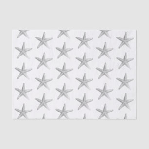 Silver Starfish Coastal Beach Theme Tissue Paper