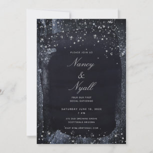 Silver Starry Night Party Invitation