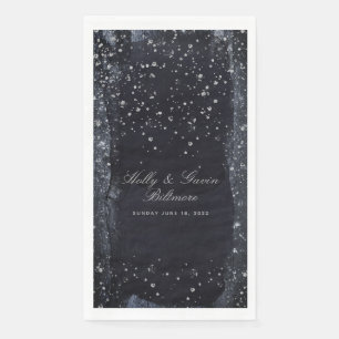 Silver Starry Night Wedding Dinner Napkins