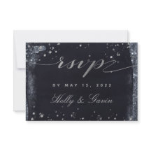 Silver Starry Night Wedding Mail-In RSVP