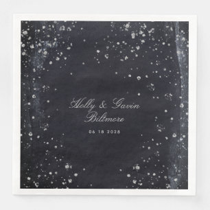 Silver Starry Night Wedding Napkin