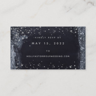 Silver Starry Night Wedding Online RSVP Card