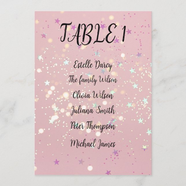 Silver Stars Aesthetic Glitter Pink Background Programme (Front)