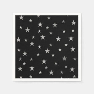 Silver Stars and black Napkin