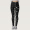 Silver Stars Black Leggings Witch Halloween