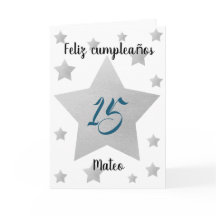 Silver Stars Boy Spanish Birthday