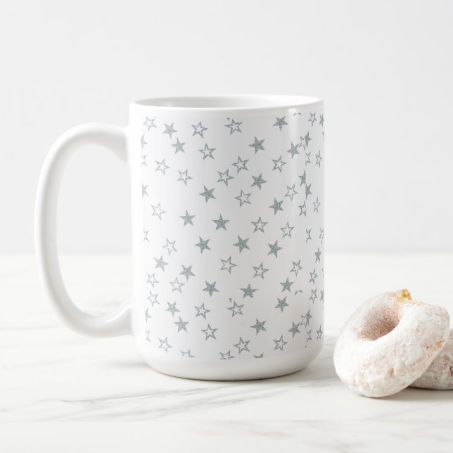 Silver stars coffee mug (With Donut)