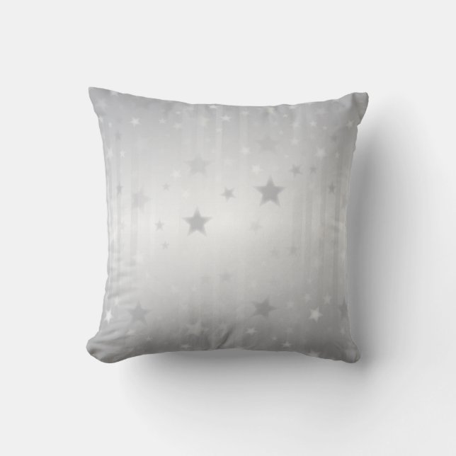 Silver stars decorative pillow (Front)