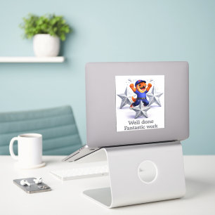 Silver stars, fantastic work vinyl sticker premium