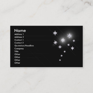 Silver Stars on Black Business Card