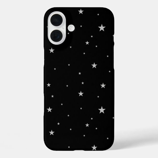 Silver Stars On Black Case-Mate iPhone Case (Back)