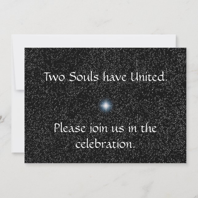 Silver Stars on Black Wedding Invitations (Front)