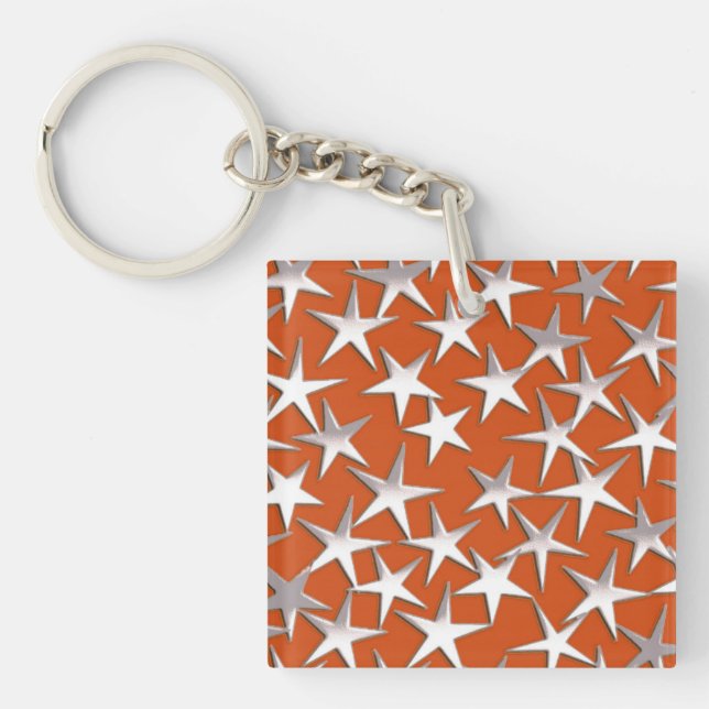 Silver stars on copper key ring (Front)