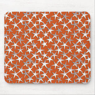 Silver stars on copper mouse mat