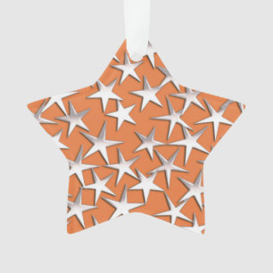 Silver stars on copper ornament