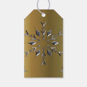 Silver Stars on Gold Gift Tags