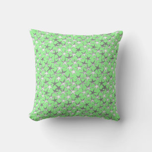 Silver stars, on lime green cushion