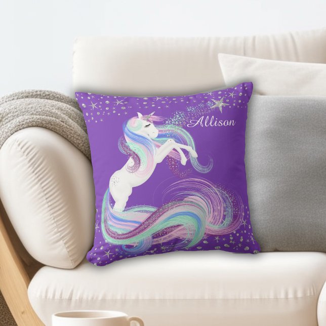 Silver Stars Sparkle Unicorn Cushion (Creator Uploaded)