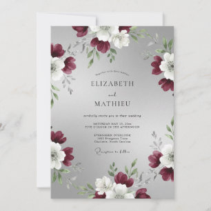 Silver Stately Winter Wedding Invitation