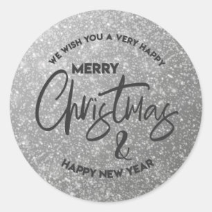 Silver Sticker Merry Christmas