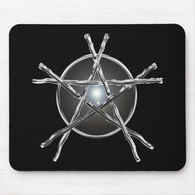Silver Sticks Pentagram Mousepad (Front)
