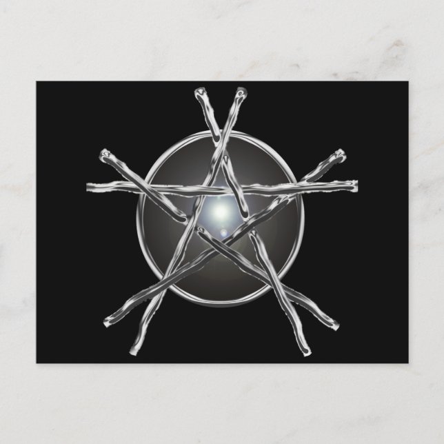 Silver Sticks Pentagram Postcard (Front)
