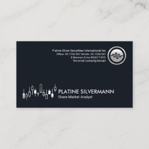 Silver Stock Share Market Graph Money Market Business Card