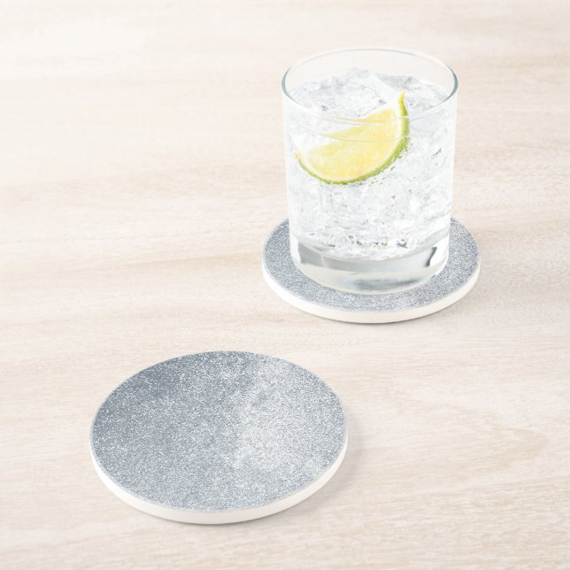 Silver Stone Gary Gold Marble Purple Glitter Coaster (Side)