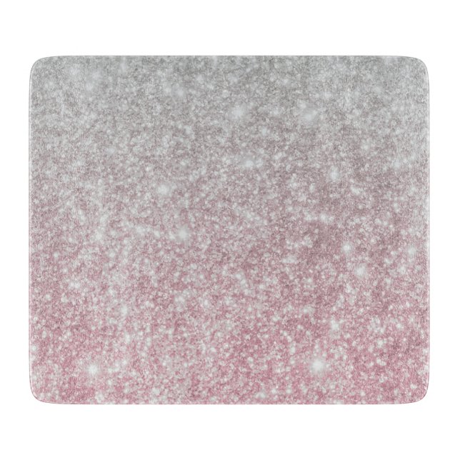 Silver Stone Gary Gold Marble Purple Glitter Cutting Board (Front)