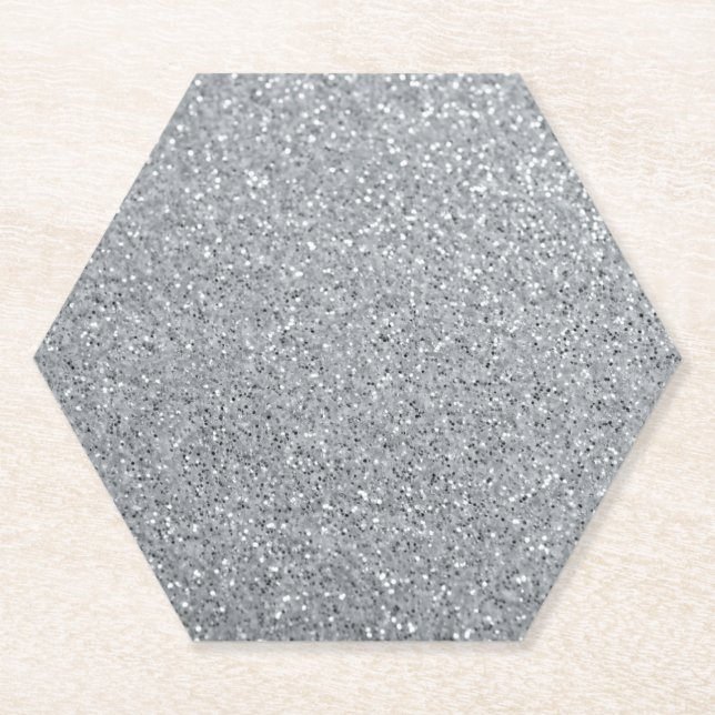 Silver Stone Gary Gold Marble Purple Glitter Paper Coaster (Front)