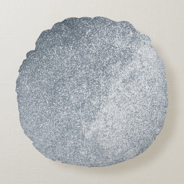 Silver Stone Gary Gold Marble Purple Glitter Round Cushion (Front)