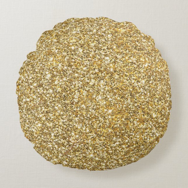 Silver Stone Gary Gold Marble Purple Glitter Round Cushion (Front)