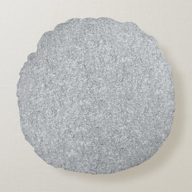 Silver Stone Gary Gold Marble Purple Glitter Round Cushion (Front)