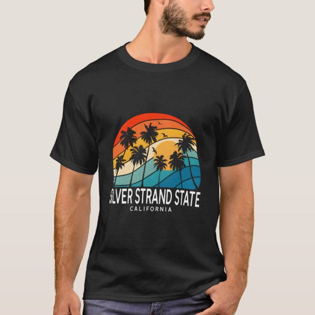 Silver Strand State Beach California Tropical Beac T-Shirt (Front)