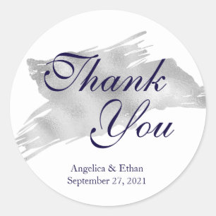 Silver Streak Thank You Stickers