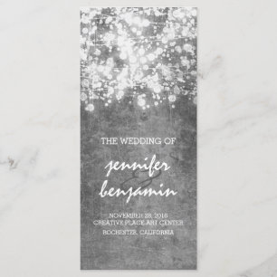silver string lights wedding programs programme