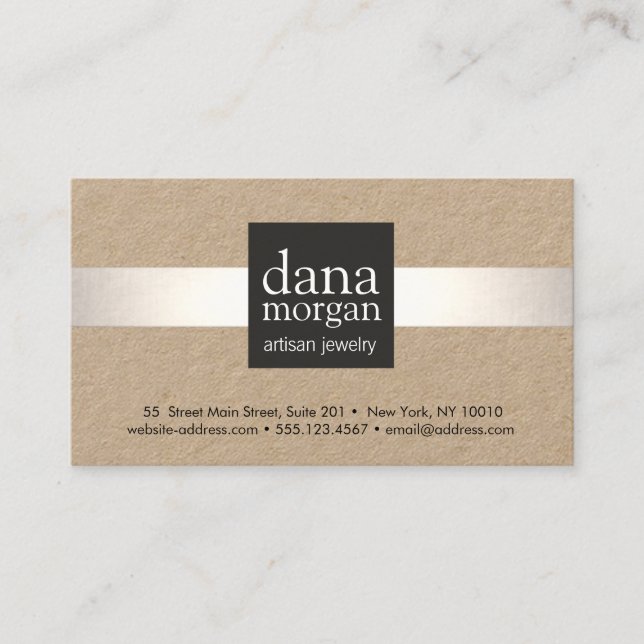 Silver Stripe Jewellery Designer Business Card (Front)