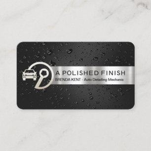 Silver Stripe On Crystal Waters Detailer Business Card