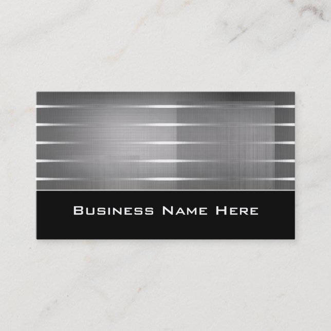 Silver Stripes Contemporary Business Cards (Front)