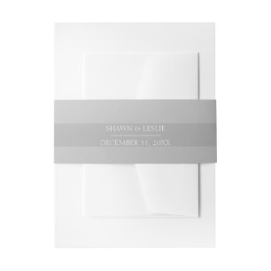 Silver Stripes Wedding Invitation Belly Band
