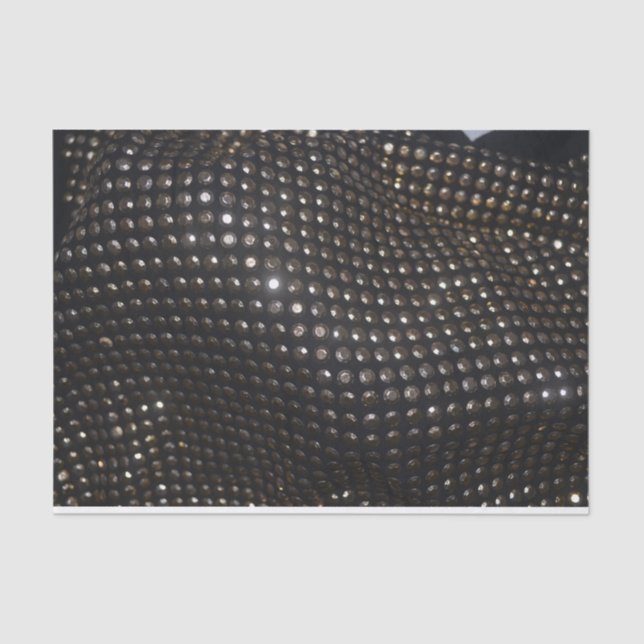 Silver studded black fabric metallic tissue paper (Front)