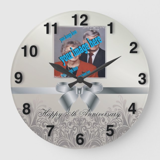  Silver Stylish 🕰️ 25th Anniversary Special Large Clock (Front)