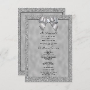 Silver & Stylish Glitter Wedding Program