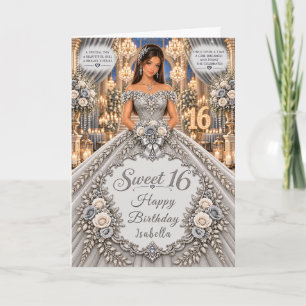 Silver Sweet 16 Celebration Card