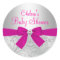 Silver Swirl & Bow Baby Shower Sticker