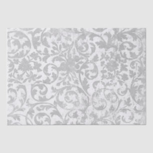Silver Swirl Vintage Decoupage Distressed Craft Tissue Paper