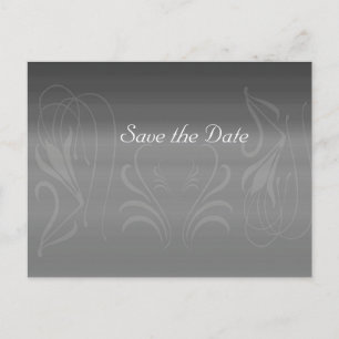 Silver Swirls Anniversary Save the Date Announcement Postcard