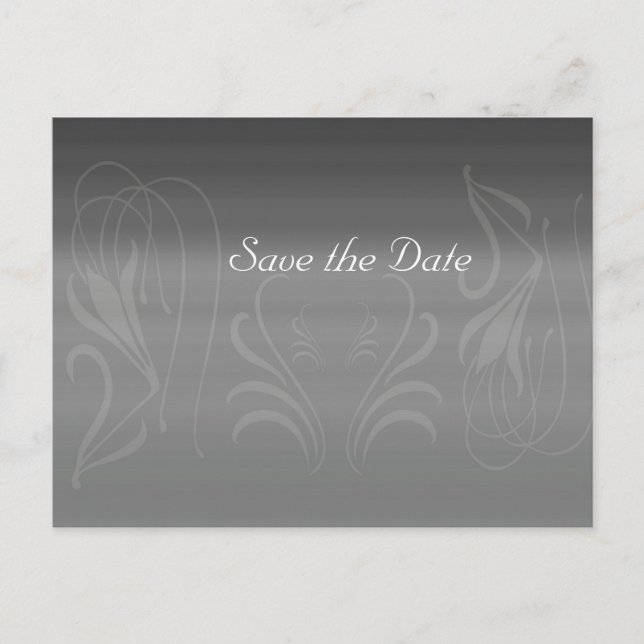 Silver Swirls Anniversary Save the Date Announcement Postcard (Front)