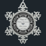Silver Swirls Diamonds 10th Wedding Anniversary Snowflake Pewter Christmas Ornament<br><div class="desc">Elegant silver swirls 10th wedding anniversary ornament.</div>